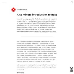 A 30 minute introduction to Rust