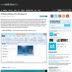 30 New Hotkeys For Windows 8