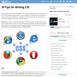 30 Tips for Writing CSS