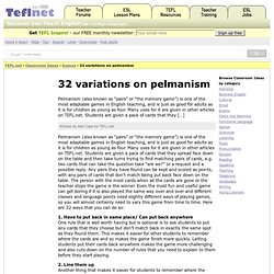 32 variations on pelmanism