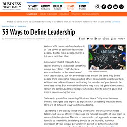 10 Ways to Define Leadership