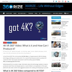 4K VR 360° Video: What is it and How Can I Produce it?