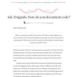 Ask 37signals: How do you document code?