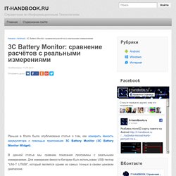 3C Battery Monitor: сравнение расчётов с реальными измерениями