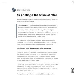 3D printing & the future of retail