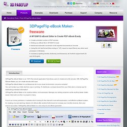 Free eBook creator Tools - 100% Freeware to make your own fantastic eBook in less than 5 minutes - [3DPageFlip.com]