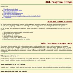 3GL Program Design - Index