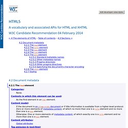 4.2 Document metadata — HTML5