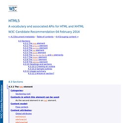 4.4 Sections — HTML5