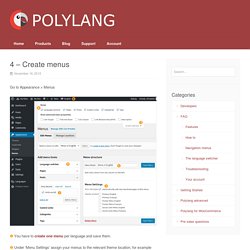 5 – Create menus – Polylang