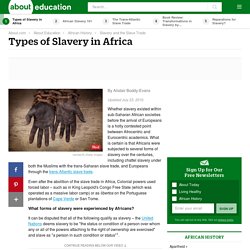 Types of Slavery in Africa