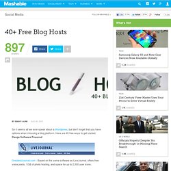 40+ Free Blog Hosts