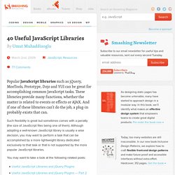 40 Useful JavaScript Libraries - Smashing Magazine