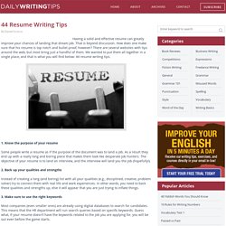 44 Resume Writing Tips