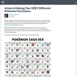 4chan Is Making Two VERY Different Pokemon Fan Games