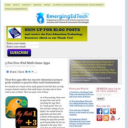 5 Fun Free iPad Math Game Apps