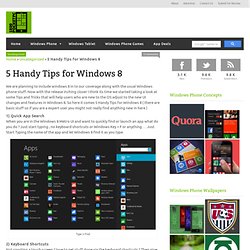 5 Handy Tips for Windows 8