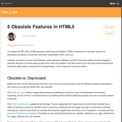 5 Obsolete Features in HTML5