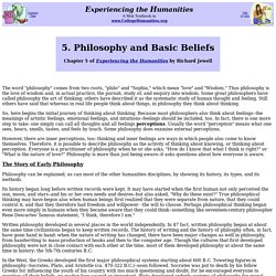 5. Philosophy and Basic Beliefs