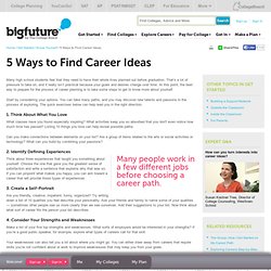 5 Ways to Find Career Ideas