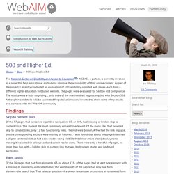 WebAIM Blog: 508 and Higher Ed