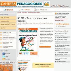 "Un prix littéraire collaboratif" in Cahiers pédagogiques n°522 - Tous compétents en français
