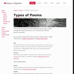 55 Types of Poetry Forms