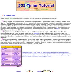 555 Timer/Oscillator Tutorial