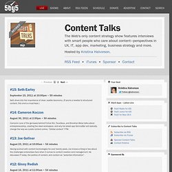 Content Talks - content strategy podcast that taks about content in UX, IT, app development, marketing, business strategy and more