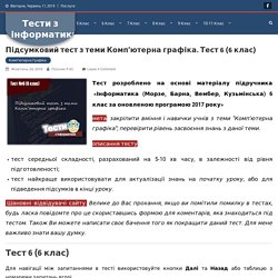 Підсумковий тест з теми. 6 клас.