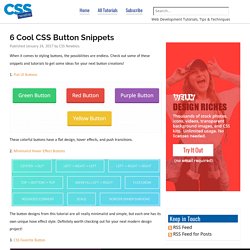 6 Cool CSS Button Snippets