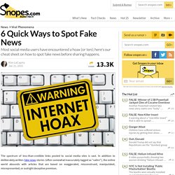 6 Quick Ways to Spot Fake News
