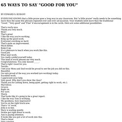 65 Ways to Say "Good for You"