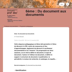 6ème : Du document aux documents - prof' doc'