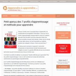 7 profils d’apprentissage