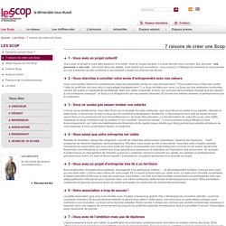 7 raisons de créer une Scop