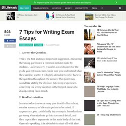 7 Tips for Writing Exam Essays
