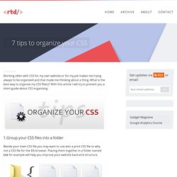 7 tips to organize your CSS
