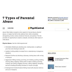 7 Types of Parental Abuse - Psych Central