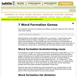 7 Word Formation Games
