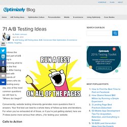 71 Things to A/B Test