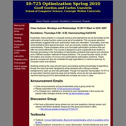 Guestrin's Optimization Course