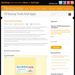75 Startup Tools And Apps new business ideas and startups