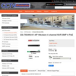 DS-7604NI-K1-4P Hikvision 4 channel NVR with PoE