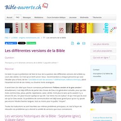 77 - Les versions de la Bible