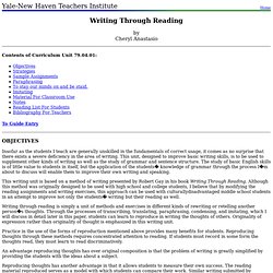 79.04.01: Writing Through Reading