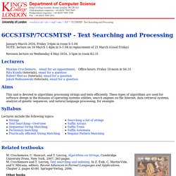 7CCSMTSP - Text Searching and Processing