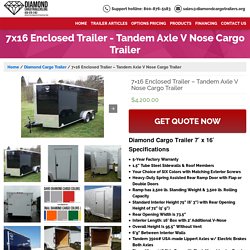 7x16 Enclosed Trailer - Tandem Axle V Nose Cargo Trailer - Guaranteed Lowest Prices on Diamond Trailers
