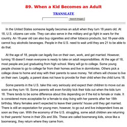 89. When a Kid Becomes an Adult