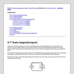 9.7 Data import/export